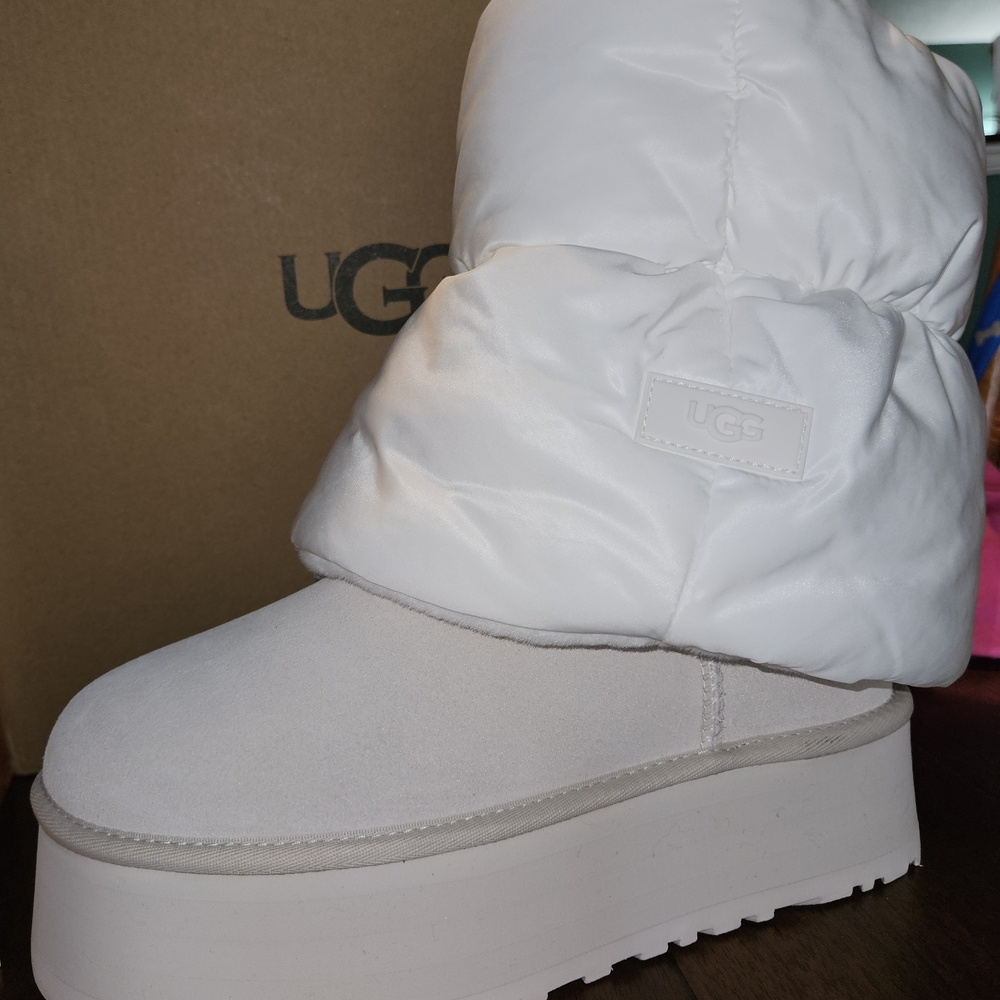 UGG Women's Snowy White Platform Boots